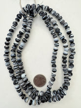 very dark purple white, swirl motif, vintage stock glass, 9mm round mix, 15" strand, SOLD PER STRAND