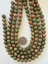 unakite, 10mm round, 15" strand, sold per strand