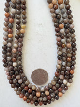 petrified wood, 6mm round, 15" strand, sold per strand