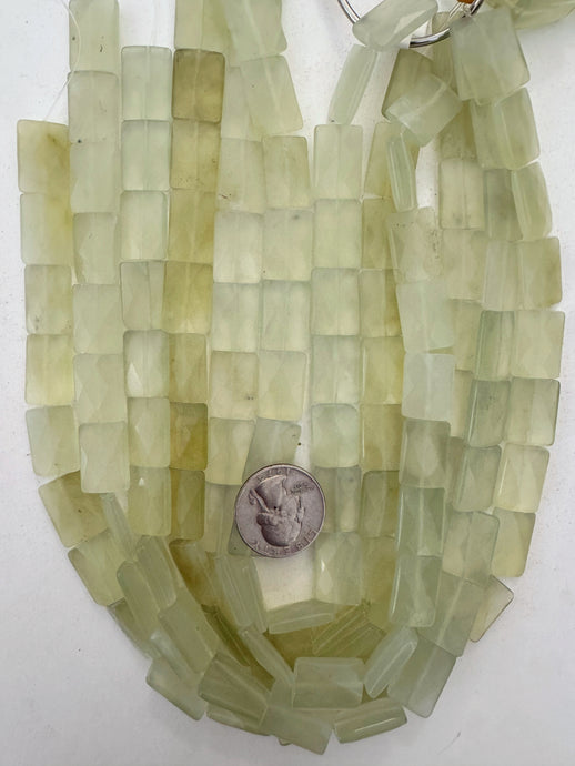 New Jade, 18x12x5mm faceted rectangle, 15