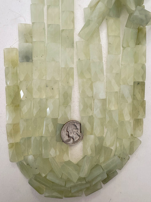 New Jade, 18x12x5mm faceted rectangle, 15