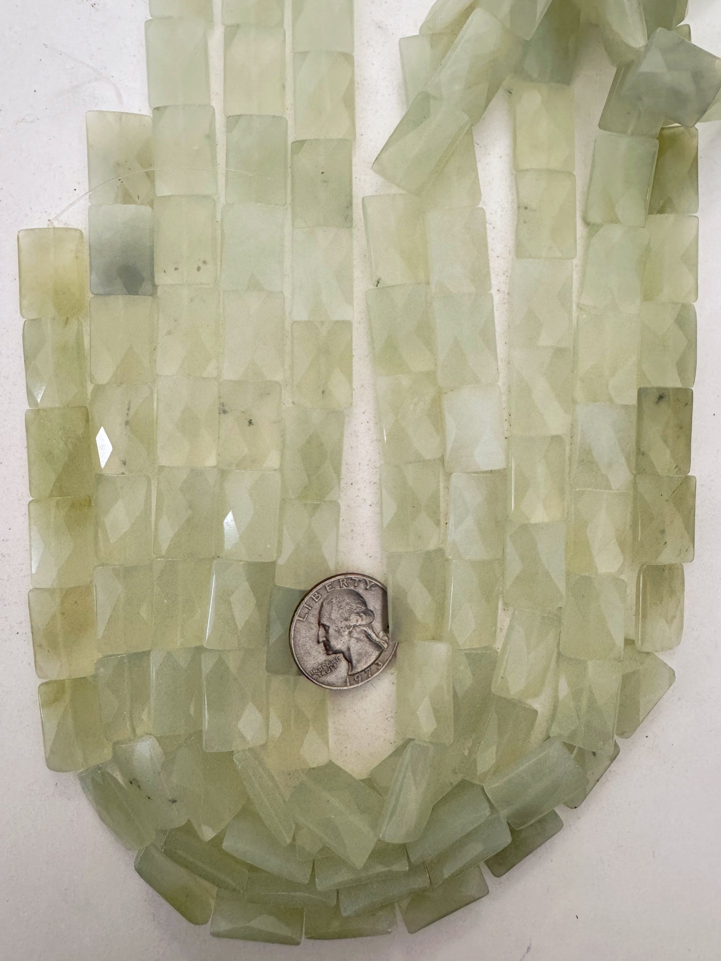 New Jade, 18x12x5mm faceted rectangle, 15