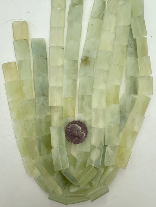 New Jade, 19x15x5mm faceted rectangle, 15