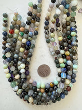 gemstone mix, 8mm round, 15" strand, sold per strand