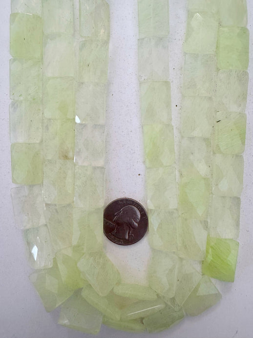 synthetic quartz, 19x15x5mm faceted rectangle, 15