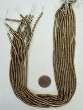 antique brass tone plated hematite, 3x2mm heishi rondelle, 15" strand,  SOLD PER STRAND