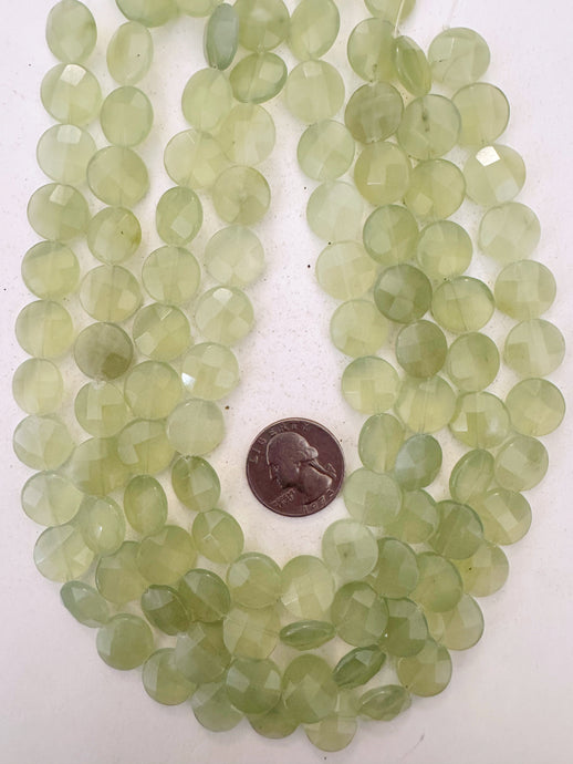 new jade, 13x13x6mm faceted rectangle, 15