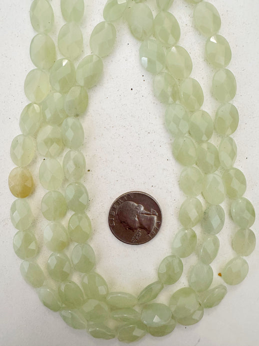 new jade, 14x10x5mm faceted oval, 15