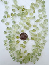 new jade, 10x8x4mm faceted teardrop pendant, 15" strand, sold per strand