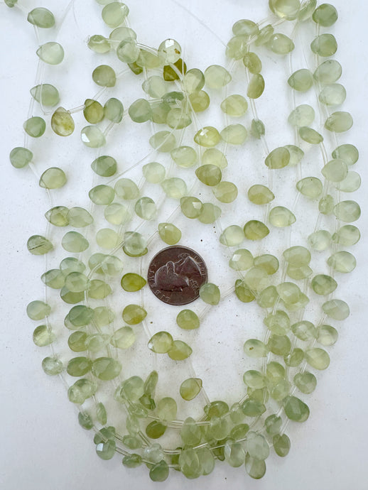 new jade, 10x8x4mm faceted teardrop pendant, 15