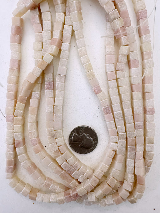 cherry quartz, 6mm cube, 15