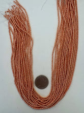 copper plated hematite, 2.5mm round, 15" strand,  SOLD PER STRAND