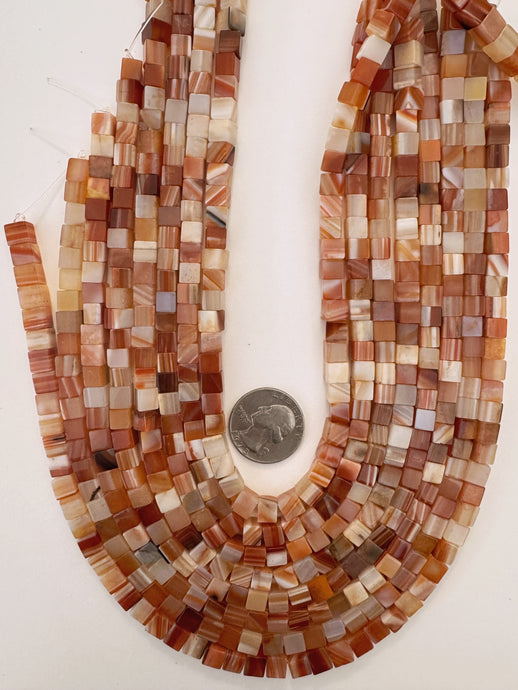 red sardonyx, 6mm cube, 15