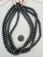 hematite, 8mm round, 15" strand,  SOLD PER STRAND