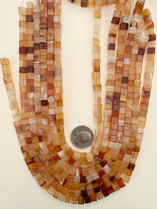 red sardonyx, 6mm cube, 15