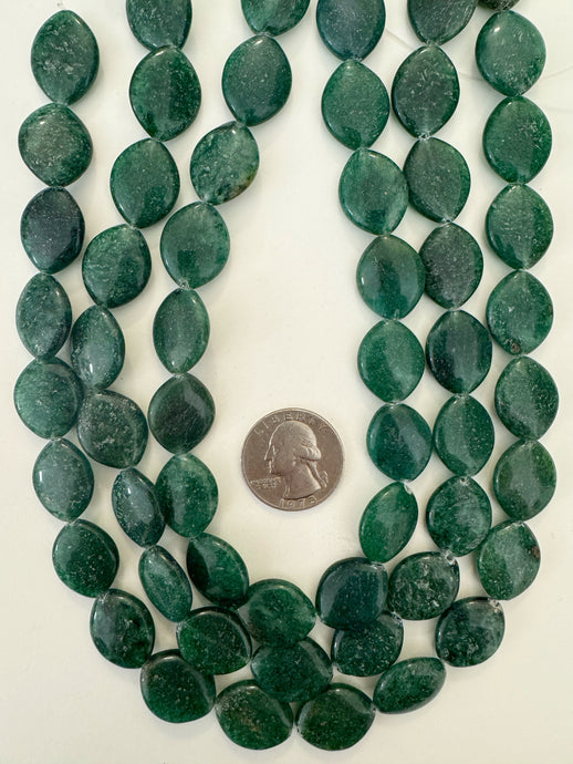 indian green aventurine, 19x15x5mm horse eye, 15