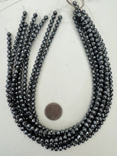 hematite, 6mm faceted round, 15" strand,  SOLD PER STRAND