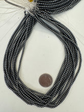hematite, 3mm round, 15" strand,  SOLD PER STRAND