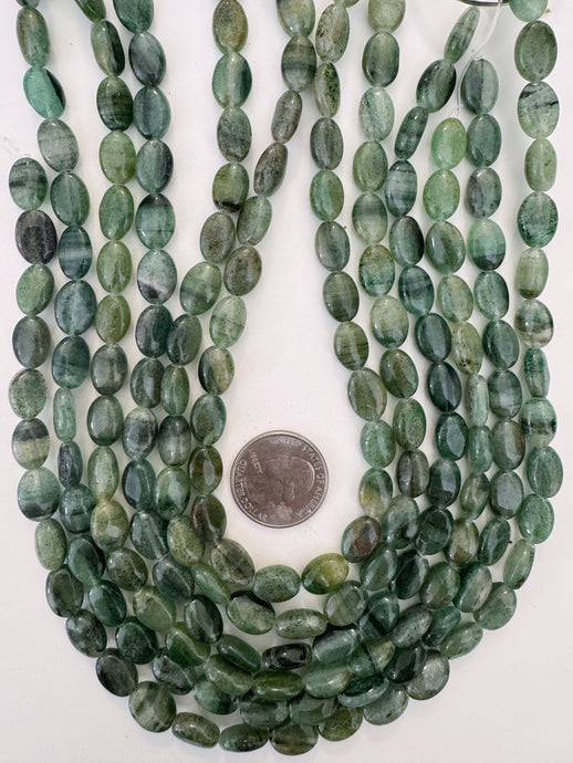indian green aventurine, 12x8x5mm oval, 15