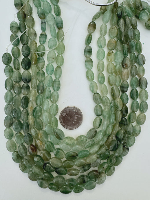 indian green aventurine, 12x8x5mm oval, 15