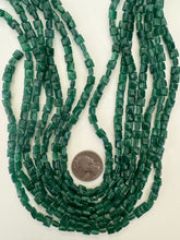 indian green aventurine, 6x6x3mm square, 15" strand, sold per strand