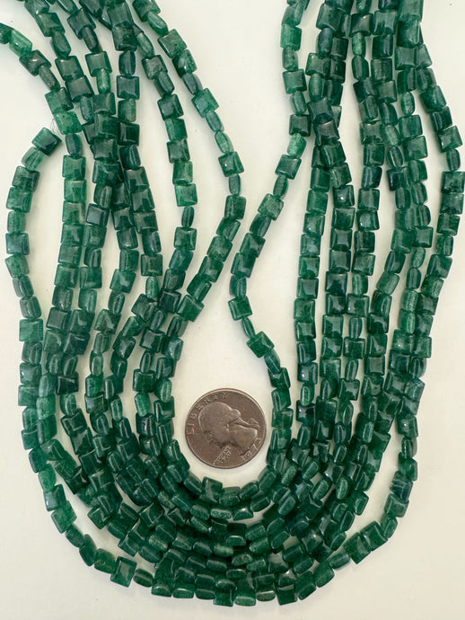 indian green aventurine, 6x6x3mm square, 15