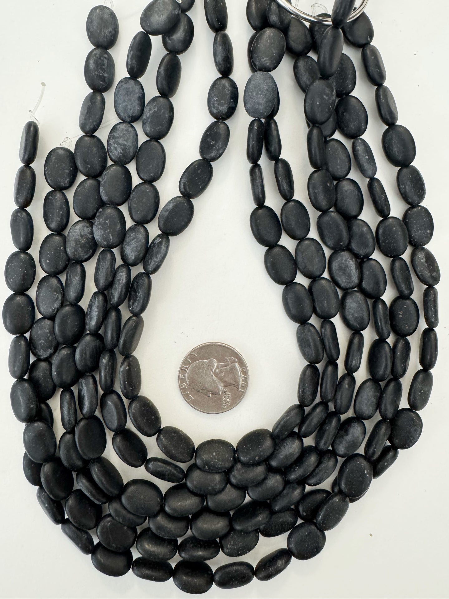 matte black stone, 13x10x5mm oval, 15