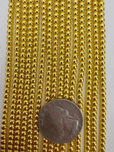 gold plated hematite, 3mm round, 15" strand,  SOLD PER STRAND