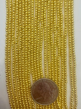 gold plated hematite, 2.5mm round, 15" strand,  SOLD PER STRAND
