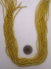 gold plated hematite, 2.5mm round, 15" strand,  SOLD PER STRAND