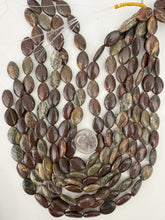red wooden jasper, 18x12x5mm horse eye, 15" strand, sold per strand