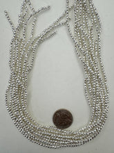 silver plated hematite, 3mm round, 15" strand,  SOLD PER STRAND