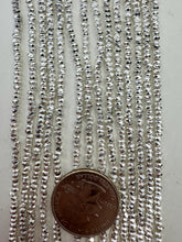 silver plated hematite, 3x2mm faceted rondelle, 15" strand,  SOLD PER STRAND, strands have some tarnished beads