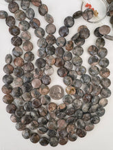 reocite, 17x17x6mm coin, 15" strand, sold per strand