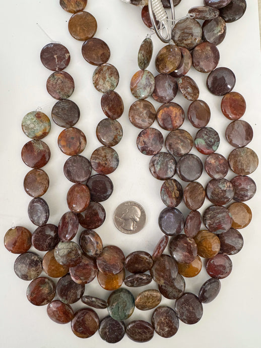 red mudstone, 21x21x5mm coin, 15
