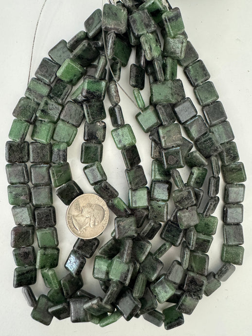 ruby zoisite, 12x12x4mm square, 15
