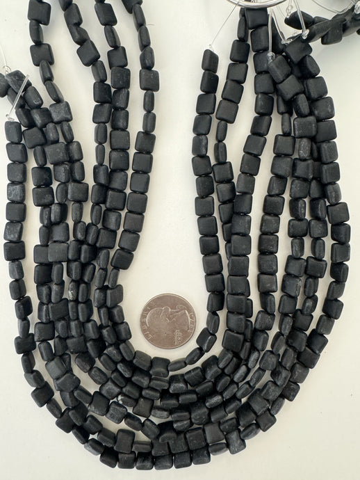 matte black stone, 8x8x4mm square, 15
