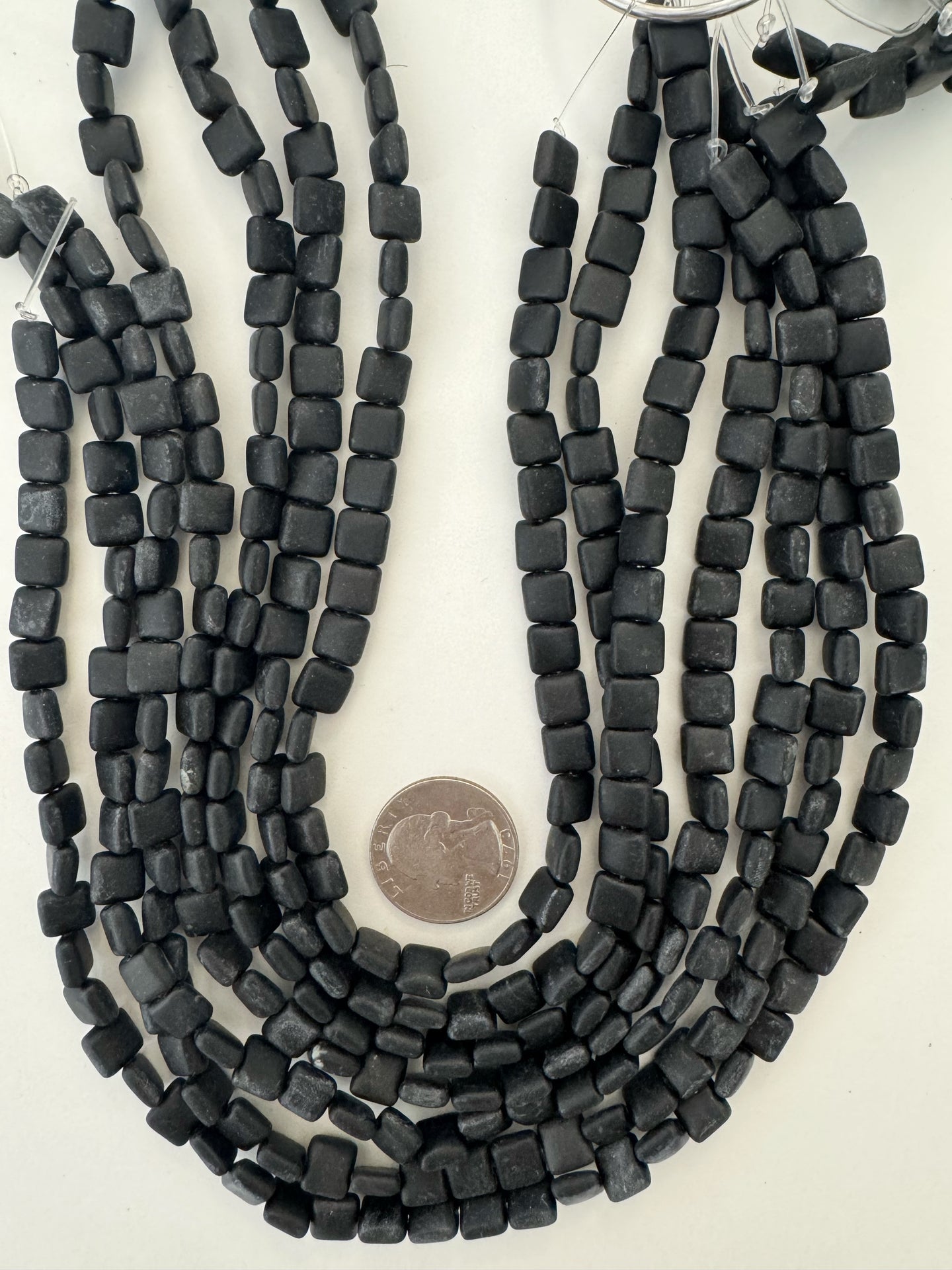 matte black stone, 8x8x4mm square, 15