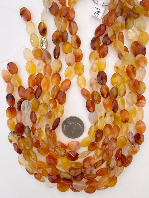 carnelian, 15x11x6mm faceted oval, 15