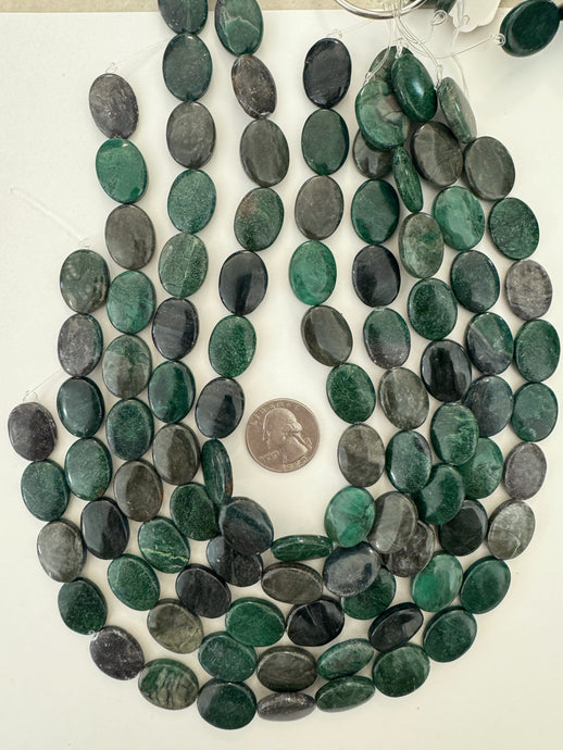 african green jade, 19x14x6mm oval, 15