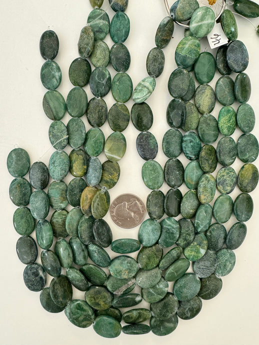 african green jade, 19x14x6mm oval, 15