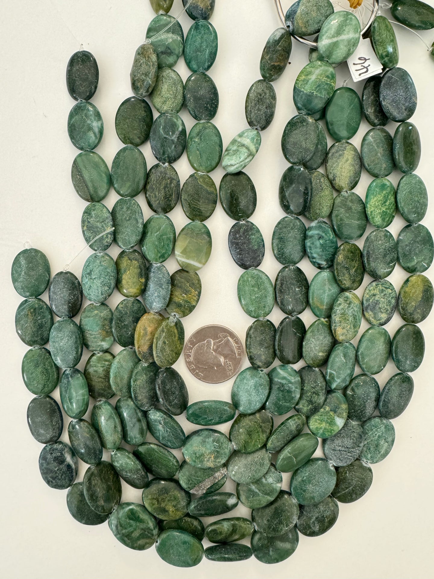 african green jade, 19x14x6mm oval, 15