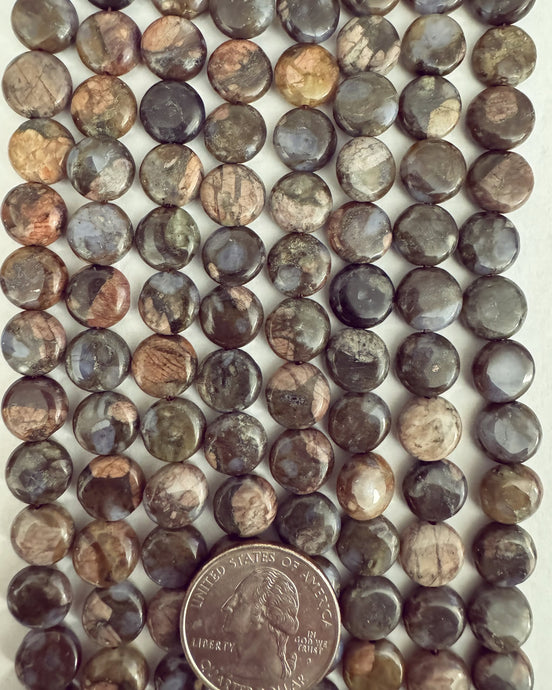 Llanite Rhyolite, 10x10x4mm puff coin, 15