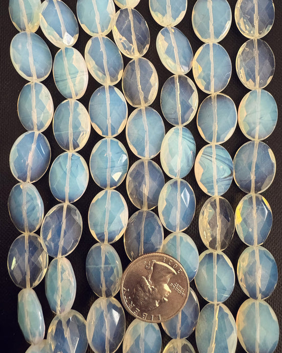 Opalite, 19x14x6mm faceted puff oval, 15