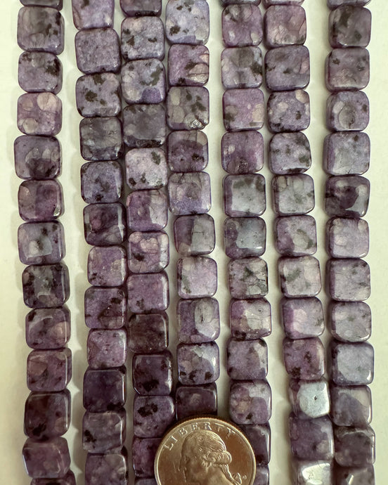 Purple Kiwi Quartz, 10x10x5mm puff square, 15