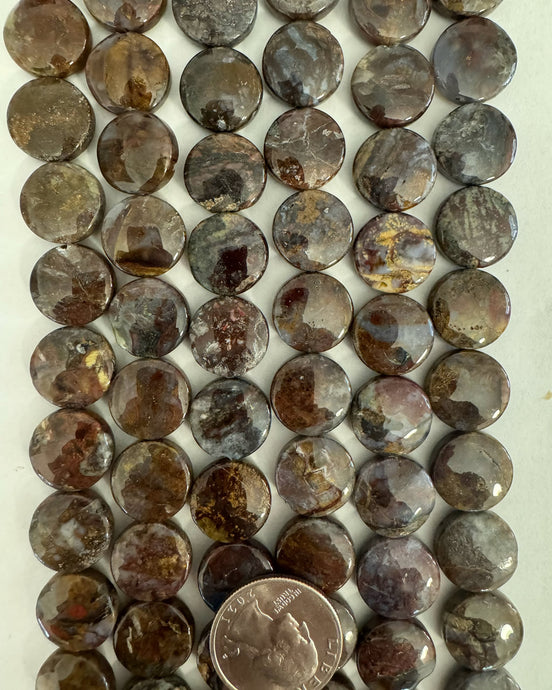 Pietersite, 15x15x6mm puff coin, 15