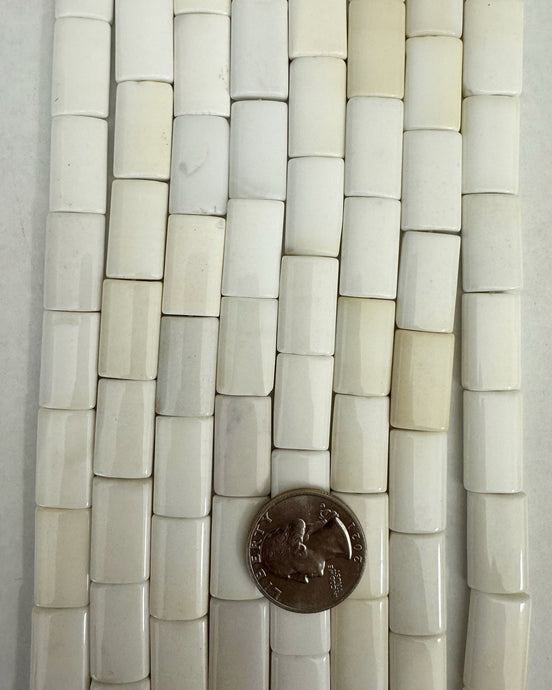 White Agate, 18x12x5mm puff rectangle, 15
