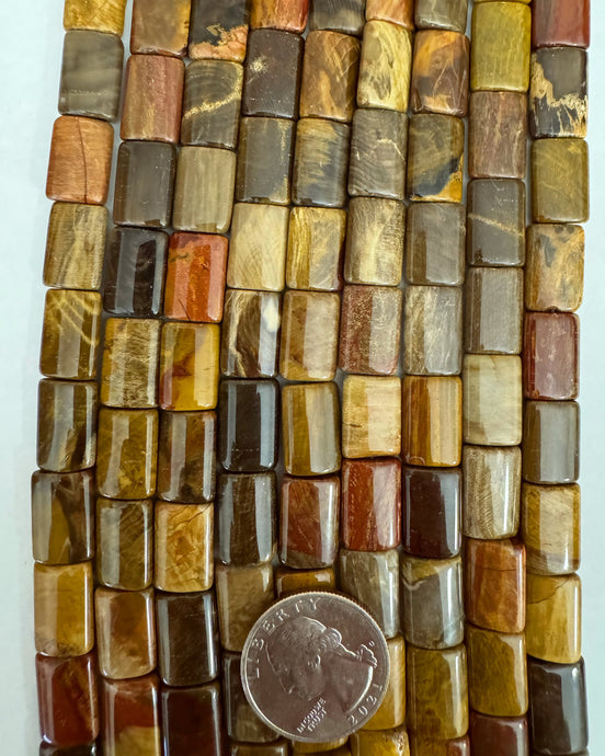 Wooden Jasper, 15x10x4mm flat rectangle, 15
